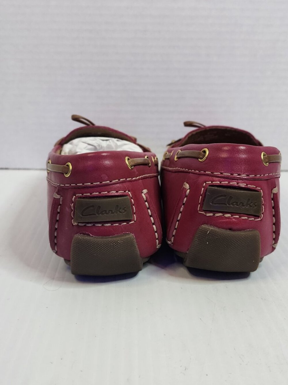 Clarks Artisan Dunbar Racer Red Leather Loafers Women’s 5.5W w/ Box - Picture 9 of 16